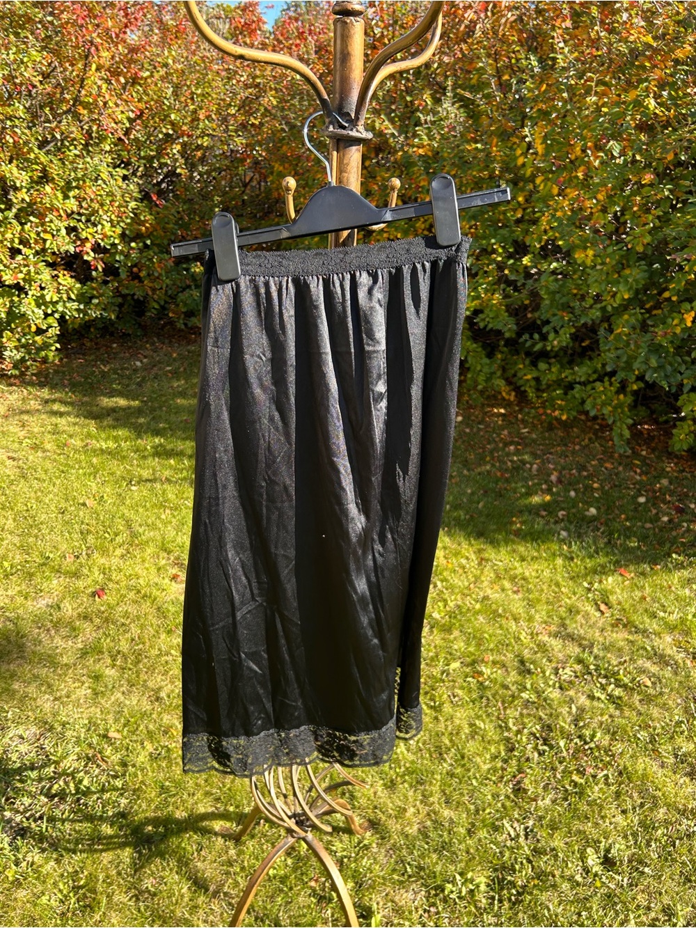 Black Lace Trimmed Half Slip
